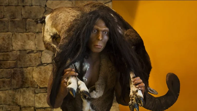 Homo erectus no museu pré-histórico de Tautavel em França GoVeganWay.com