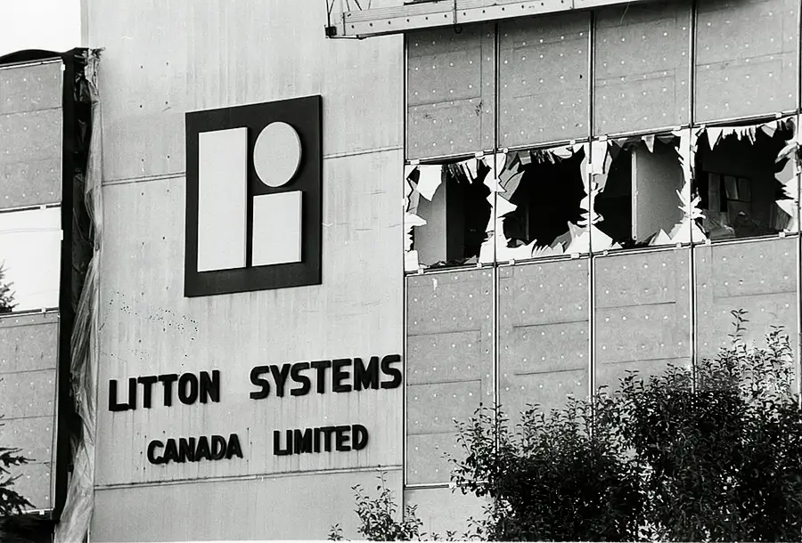 Aftermath of the blast at the Litton Systems of Canada GoVeganWay.com